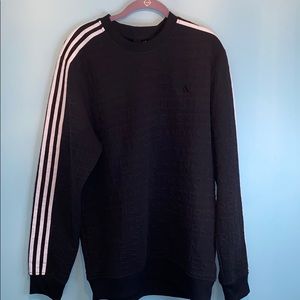 Adidas Embossed 3 Stripe Pullover Sweatshirt
